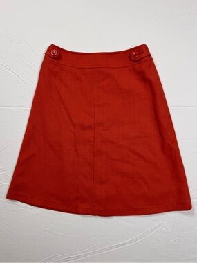 Orange Womens Preppy Retro 60s Inspired A-Line Skirt SM